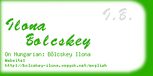 ilona bolcskey business card